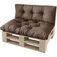 sunnypillow Palettenkissen Malmo - Set Sitzkissen 120x80x12 + Rückenkissen 120x40x15, palettenmöbel palettencouch polsterauflage