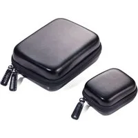 TROIKA Organizer ONPACK Set Hardcover Etui – Tasche für Elektronik & Reiseaccessoires (Spar-Set, 2 St., entnehmbarer Elastikband-Einlage), kompakt & stapelbar, in Braun, Carbon oder Schwarz, 2 Fächer
