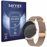 Savvies Displayschutzglas Schutzglas für Xcoast X-Watch Siona 2, 3 Stück, Displayschutz 9H Glas Klar Transparent