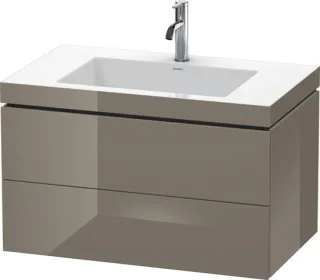Duravit L-Cube c-bonded Set wandhängend Flanell Grau Hochglanz 800x480x500 mm - LC6927O8989 LC6927O8989