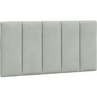 vidaXL Bett Kopfteilkissen "Hanko" Hellgrau 100 cm Samt (1-tlg)
