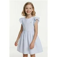 Tommy Hilfiger Sommerkleid SEERSUCKER DRESS SHORT SLEEVE Kinder bis 16 Jahre, Rüschenärmel