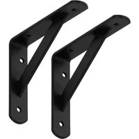 SO-TECH® Wandregalhalter Schwerlast-Konsole Regalkonsole BLACKLINE I schwarz, Set 2-tlg., Tragkraft bis zu 200 kg / Paar - 15 x 12,5 x 3 x 0,4 cm