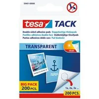 tesa Klebepad TACK Big Pack (200-St) wiederablösbar / wiederverwendbar, transparent und flach