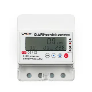 Tuya WiFi Intelligent Photovoltaic Meter Breaker Timer Multifunctional Solar Bidirectional Hour Meter Home Electronic Ap