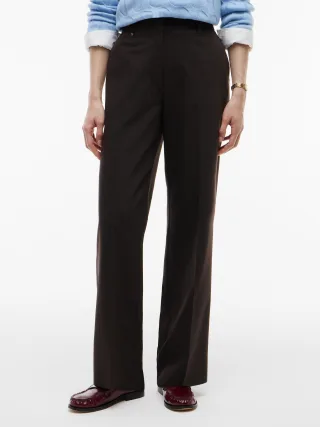 VISCOSE BLEND STRAIGHT PANT Chocolate - Gr. - 40