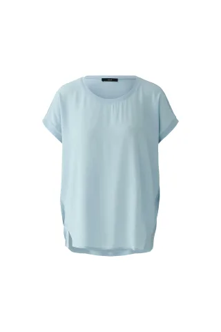 Oui - AYANO Blusenshirt 100% Viskosepatch celestial blue - Gr. - 34