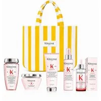 Kérastase Haarpflege-Set Genesis Routine - 5-teiliges Haarpflege-Set mit gratis Strandtasche, 6-tlg., Anti-Haarbruch Routine