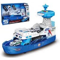 Esun Spielzeug-Auto Auto Spielzeug, Spielzeugschiff mit 3 Spielzeugauto 1:16, (Set), Spielzeug Auto mit Licht und Sound, Aufziehauto