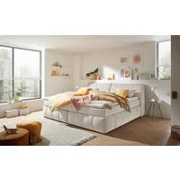ED EXCITING DESIGN Boxspringbett Elkford, Familienbett in der Größe 240x200cm, inkl. Stauraum im Kopfteil
