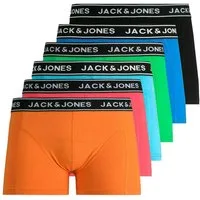 Jack & Jones Trunk JACCRISP im 6er Pack mit Logobund und Stretchkomfort (Packung, 6-St) unifarben mit Farbeinsatz, modisch, eng anliegend, Baumwollmischung