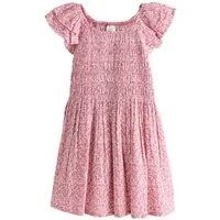 Next Jerseykleid Gesmokte Kleid mit Rüschenärmeln (1-tlg)