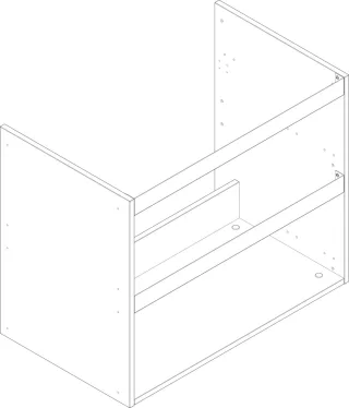 Hansgrohe Xilesa Korpus 780x470 2AZ für zwei Auszüge, 95250000 95250000