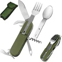 BAYLI Campinglöffel 7 in 1 Campingbesteck klappbar - Reise Besteck - Klappbesteck für