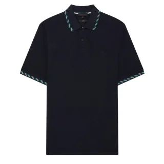 Ted Baker Ss Polohemd Mit Jacquard-jacquardmuster In Marineblau