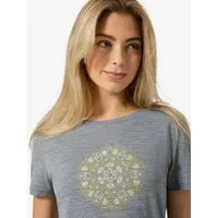 SUPER.NATURAL Print-Shirt Merino T-Shirt W ORNAMENT TEE lässiger Merino-Materialmix