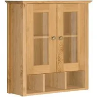Home affaire Hängeschrank Vili Badezimmerschrank, mit Glastüren, Breite 60 cm, aus Massivholz
