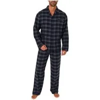 Normann Pyjama Herren Flanell Schlafanzug langarm zum durchknöpfen - 291 15 536