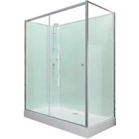 Schulte Komplettdusche Ibiza, BxT: 90x120 cm, Sicherheitsglas, Komplett Set mit Duschwanne Eckdusche Schiebetür