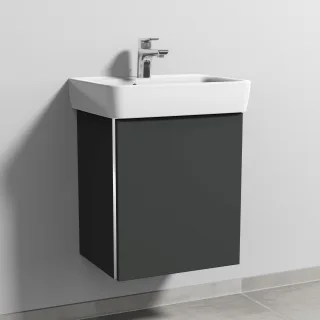 Sanipa 3way Waschtischunterbau zu Geberit Renova Plan Waschtisch mit 1 Tür, Graphit-Matt BP8731B