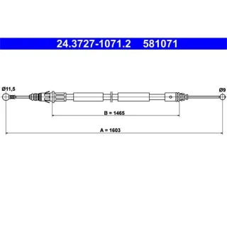ATE Handbremsseil hinten rechts Nissan Primastar Opel Vivaro Renault Trafic