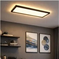 Briloner Leuchten LED Deckenleuchte, LED-Leuchtmittel fest verbaut, Warmweiß, Deckenpanel Deckenleuchte LED schwarz opal Backlight Wohnzimmerlampe