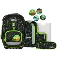 ergobag Schulranzen pack Set (6-tlg., 6-teiliges Set), größenverstellbares Rückensystem