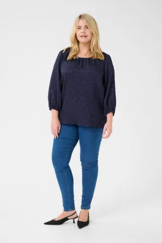 Langarm-Bluse Regular fit Midnight Marine
