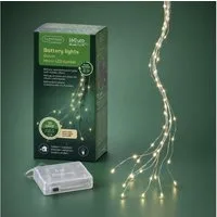 Lumineo LED-Lichterkette, LED Lichtbündel 95cm mit 160 LEDs Twinkle Effekt Outdoor Timer Silber