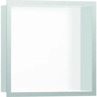 hansgrohe XtraStoris Wandnische 56099800 30x30x10cm, mit Designrahmen, mattweiß, Edelstahl optic