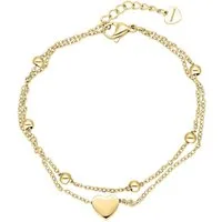 Wildcat Armband Little Heart Armband Double Row - Gold, Chirurgenstahl 316L - wasserfest, langlebig, hautverträglich