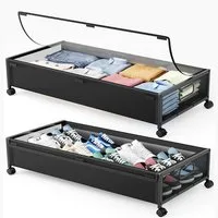 Refined Living Unterbettkommode 2 Stück Unterbettkommode mit Rollen, deckel Unterbett Aufbewahrungsbox (Unterbett Aufbewahrung Unterbett-Aufbewahrungsbehälter große Kapazität, 2 St., Kleideraufbewahrung & Organisation Bettkasten Aufbewahrung Storage 