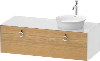 Duravit White Tulip Konsolenwaschtischunterbau wandhängend Natur Eiche & Weiß Matt & Hochglanz 1300x WT4982RH5850010