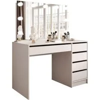 Lookway Schminktisch MADA ELITE KASCHMIR mit Spiegel und LED Beleuchtung (1x Schreibtisch 1x Spiegel), Breite: 120 cm