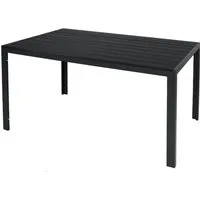 Mojawo Küchentisch Non-Wood Gartentisch Esstisch Aluminium anthrazit / schwarz 125x70cm