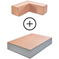 Hipp-Hopp - das Hüpfpolster Weichbodenmatte Hüpfpolster S, +Gratis Rückenpolster M Winkel Lounge Outdoor (Set), Made in Germany