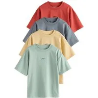 Next T-Shirt T-Shirt mit Grafik und kurzen Ärmeln, 4er-Pack (4-tlg)
