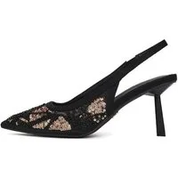 Derimod Slingback-Pumps aus Textil mit hohem Absatz Pumps Kunstleder, Paillettenverzierung, Slingback-Design, Spitze Zehenpartie