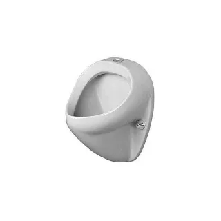 Duravit Design Classics Urinal Universal Jim 0850350007 Zulauf von oben, 345 x 350 mm, mit Fliege, Weiß Hochglanz