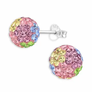 Glitzerkugel Ohrringe aus 925 Silber