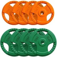 GORILLA SPORTS Hantelscheibe Hantelscheibe 30/31 mm Gummi Gripper 1,25-25 KG, 30 kg, (8-tlg)