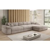 Luxusbetten24 Sofa Designer Sofa Bernardo L Maxi in Cord, mit breiter Ottomane