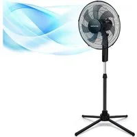 Aigostar Standventilator Standventilator, 3 Geschwindigkeiten, 7 Klingen, 41 cm,75° Oszillation, 43 cm Durchmesser, Klassisches Design, stabile Kreuzbasis, einfache mechanische Bedienung