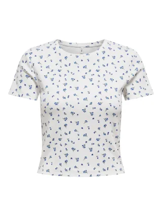ONLY - ONLFENJA S/S AOP TOP JRS NOOS Cloud Dancer - Gr. - XL