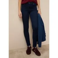 Tamaris Skinny-fit-Jeans aus bequemen Stretch-Denim schmale Beinweite, mit Gürtelschlaufenbund, mit Metallreißverschluss