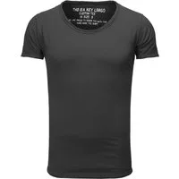 Key Largo T-Shirt Bread vintage Look uni Basic T00621 Rundhalsauschnitt unifarben kurzarm slim fit