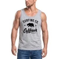 Neverless Tanktop Herren Tank-Top California Republic Bear Bär Sommer Surfing mit Print