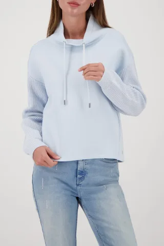 monari - Sweatshirt mit Strickärmeln ice blue - Gr. - 42