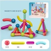 Tinisu Steckspielzeug Magnetbausteine Set für Kinder – Magnetstäbe & Kugeln kreatives Spielz, (36-tlg)