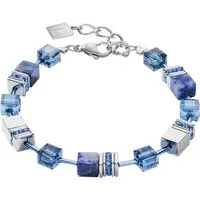 COEUR DE LION Armband Schmuck Edelstahl GeoCUBE® Iconic Precious Würfelkette, Made in Germany - mit Swarovski® Kristall, Strassstein, Schmucksteinen